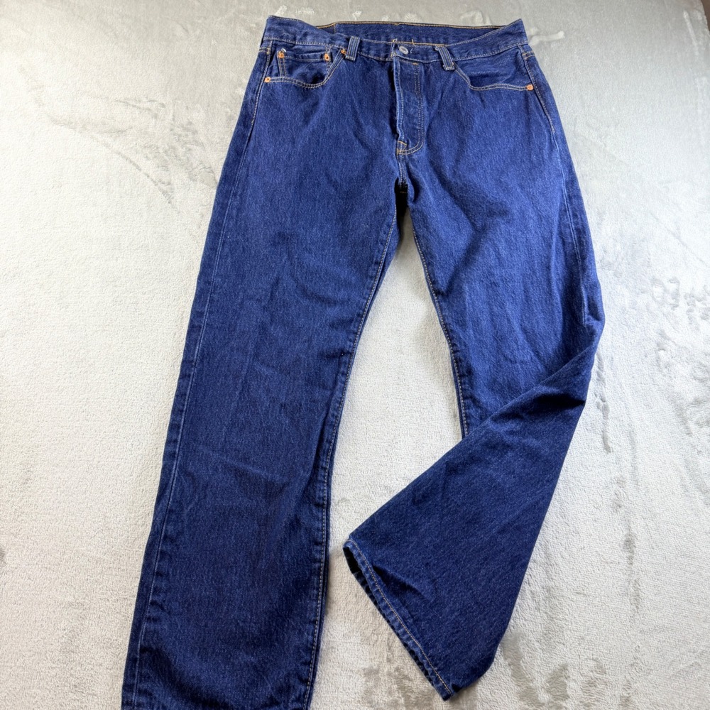 Levi's 501 Original Fit Jeans Dark Wash Blue Denim Men's 33x29 Straight Leg